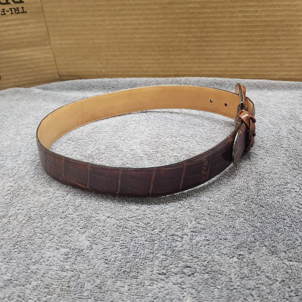 Vintage Brighton brown leather belt women size Medium b49 - Picture 4 of 6